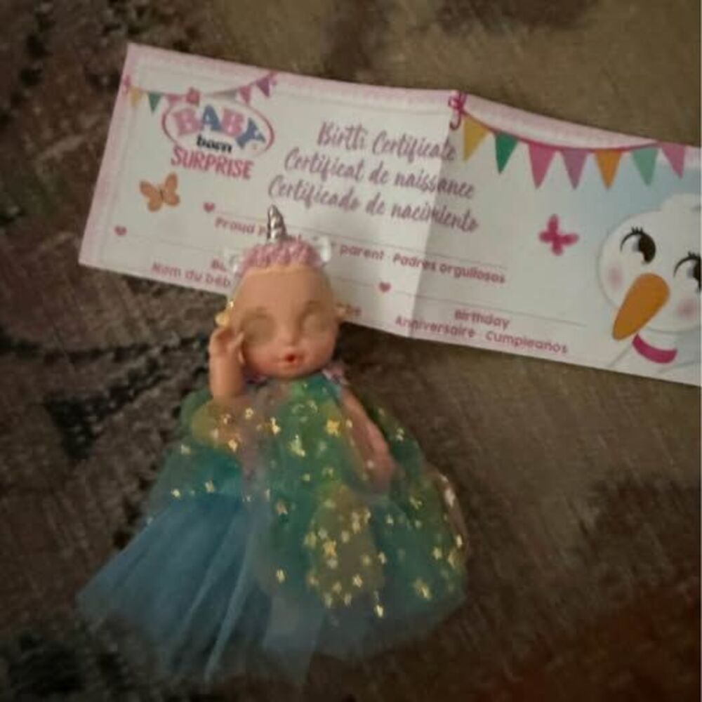 Baby born surprise doll and birth certificate